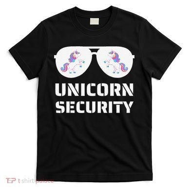 Halloween Dad Mom Daughter Unicorn Security T-Shirt