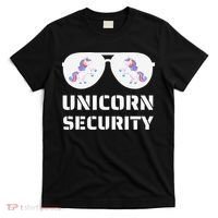 Halloween Dad Mom Daughter Unicorn Security T-Shirt thumb 0