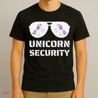 Halloween Dad Mom Daughter Unicorn Security T-Shirt thumb 3
