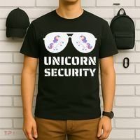 Halloween Dad Mom Daughter Unicorn Security T-Shirt thumb 6