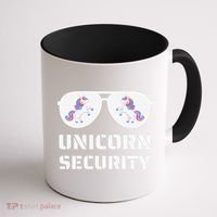 Halloween Dad Mom Daughter Unicorn Security Coffee Mug thumb 1