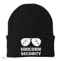 Halloween Dad Mom Daughter Unicorn Security Beanie thumb 0