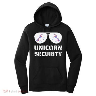 Halloween Dad Mom Daughter Unicorn Security Women's Hoodie