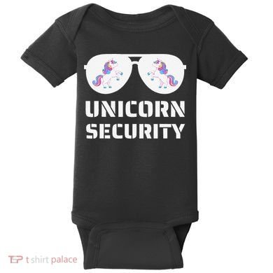 Halloween Dad Mom Daughter Unicorn Security Baby Bodysuit