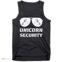Halloween Dad Mom Daughter Unicorn Security Tank Top thumb 0