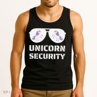 Halloween Dad Mom Daughter Unicorn Security Tank Top thumb 3