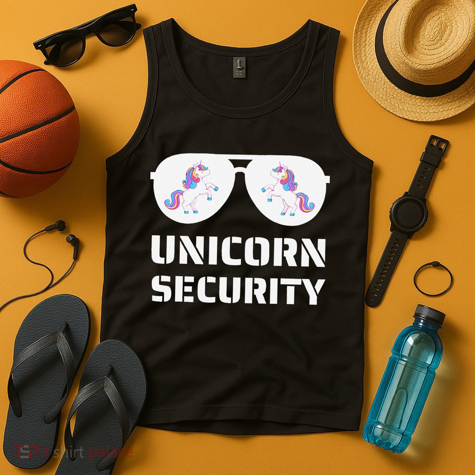 Halloween Dad Mom Daughter Unicorn Security Tank Top