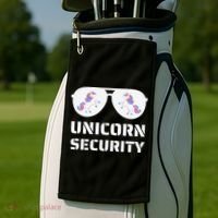 Halloween Dad Mom Daughter Unicorn Security Golf Towel thumb 2
