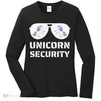 Halloween Dad Mom Daughter Unicorn Security Women's Long Sleeve Shirt thumb 0