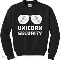 Halloween Dad Mom Daughter Unicorn Security Kids Sweatshirt thumb 0