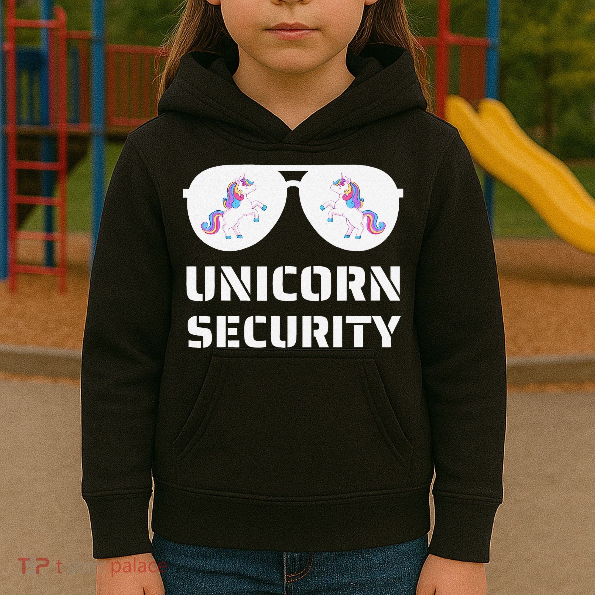 Halloween Dad Mom Daughter Unicorn Security Kids Hoodie