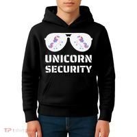 Halloween Dad Mom Daughter Unicorn Security Kids Hoodie thumb 4