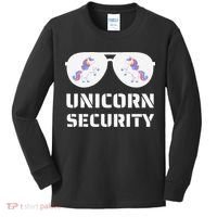 Halloween Dad Mom Daughter Unicorn Security Kids Long Sleeve Shirt thumb 0