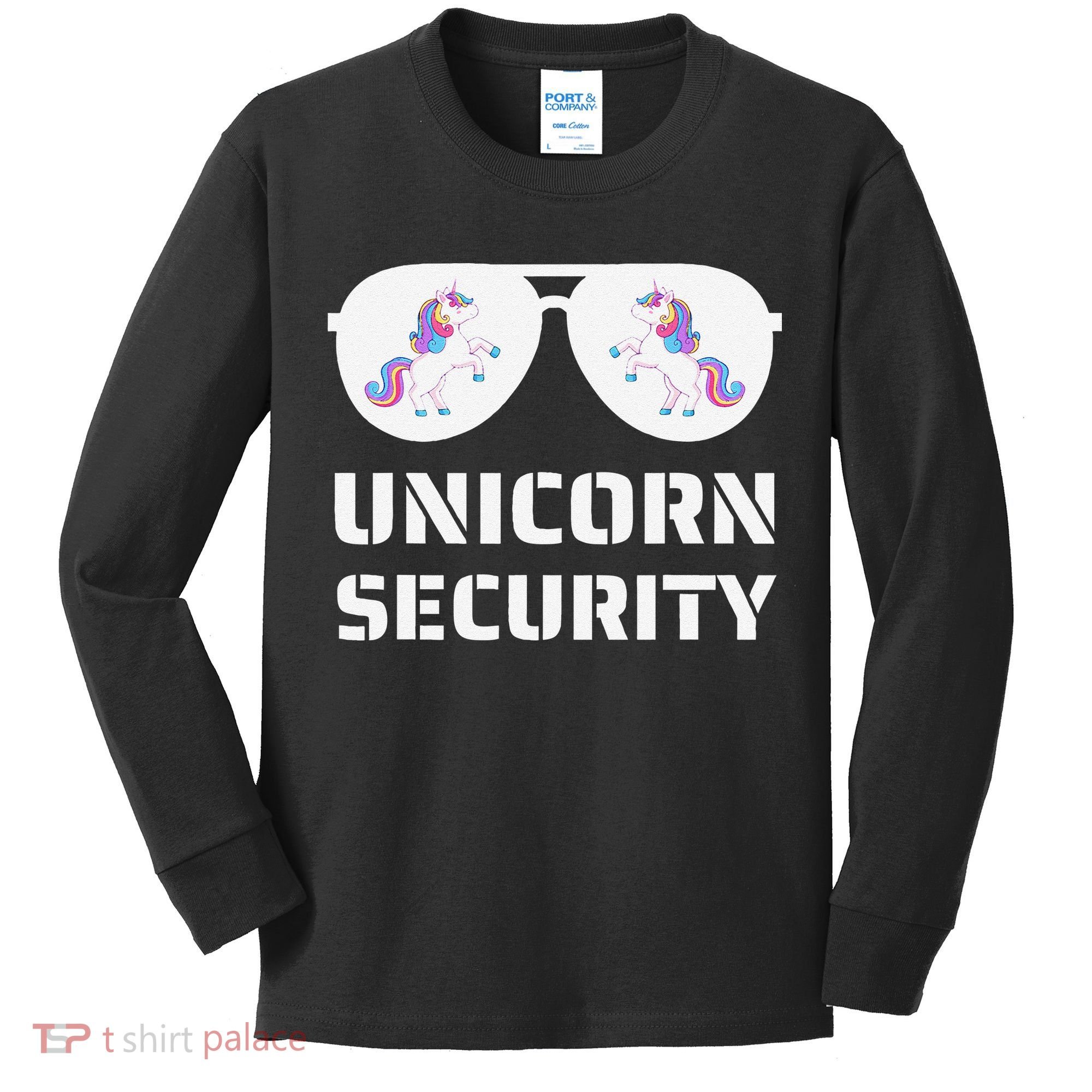 Halloween Dad Mom Daughter Unicorn Security Kids Long Sleeve Shirt