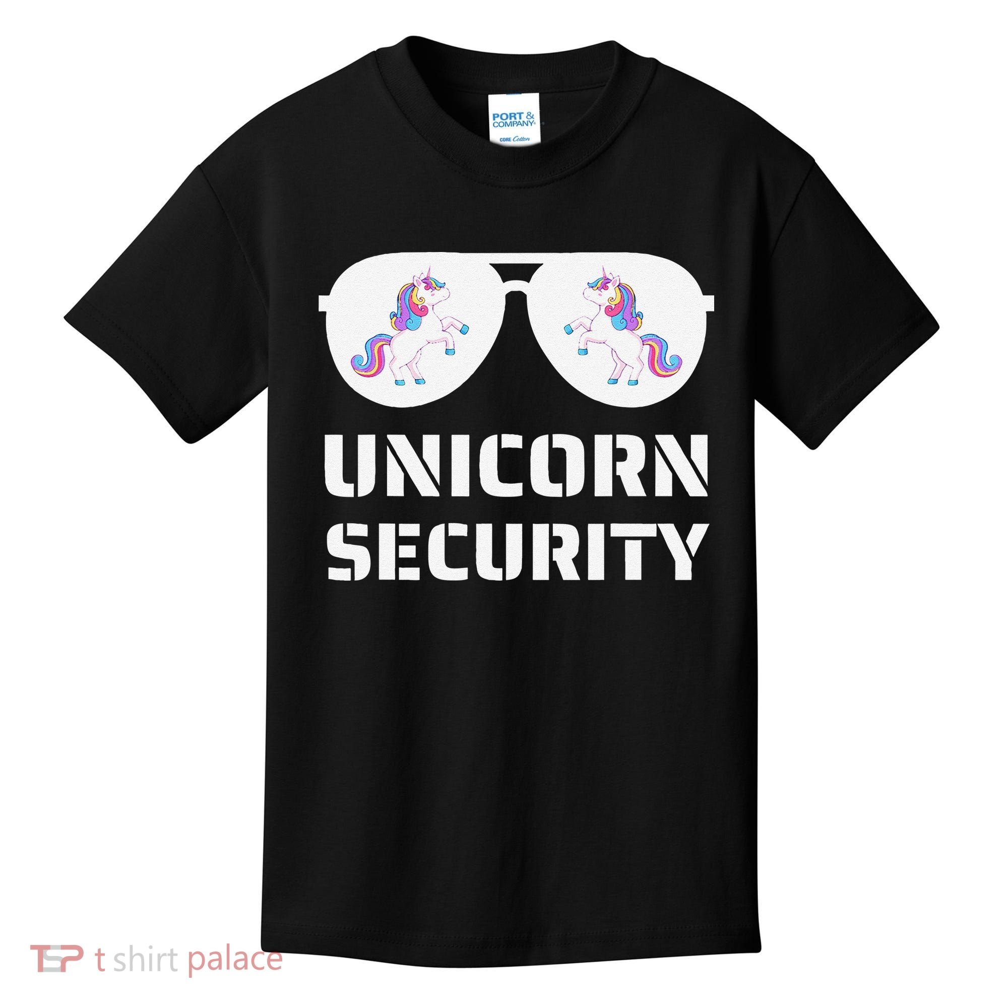 Halloween Dad Mom Daughter Unicorn Security Kids T-Shirt
