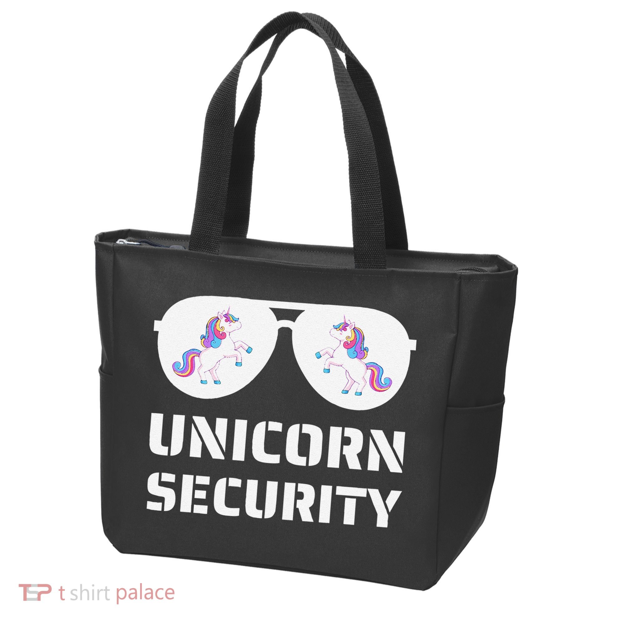 Halloween Dad Mom Daughter Unicorn Security Tote Bag