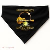 Hello Darkness My Old Friend Funny 2024 Solar Eclipse 4.8.24 USA-Made Doggie Bandana thumb 0