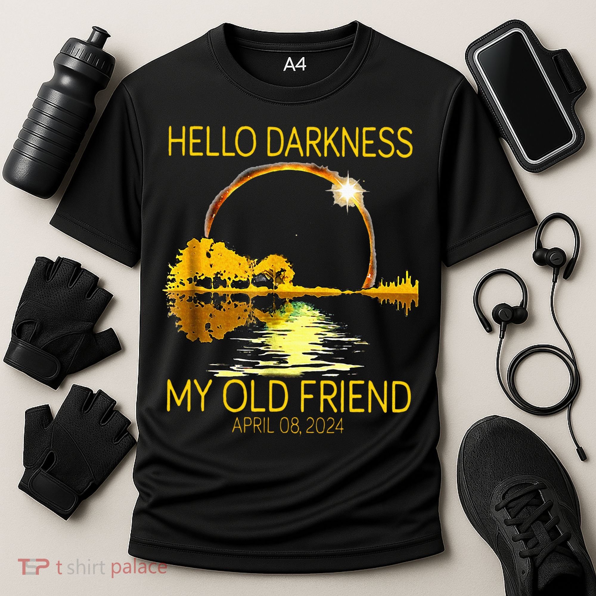 Hello Darkness My Old Friend Funny 2024 Solar Eclipse 4.8.24 Cooling Performance Crew T-Shirt