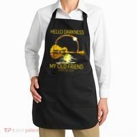 Hello Darkness My Old Friend Funny 2024 Solar Eclipse 4.8.24 Apron thumb 2