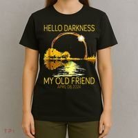 Hello Darkness My Old Friend Funny 2024 Solar Eclipse 4.8.24 T-Shirt thumb 4