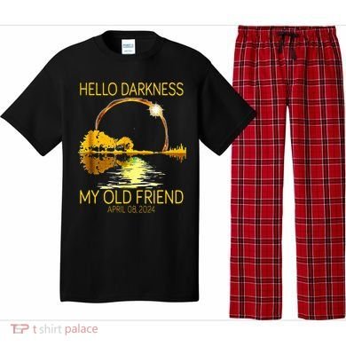 Hello Darkness My Old Friend Funny 2024 Solar Eclipse 4.8.24 Pajama Set