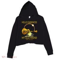 Hello Darkness My Old Friend Funny 2024 Solar Eclipse 4.8.24 Crop Fleece Hoodie thumb 0