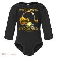 Hello Darkness My Old Friend Funny 2024 Solar Eclipse 4.8.24 Baby Long Sleeve Bodysuit thumb 0