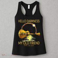 Hello Darkness My Old Friend Funny 2024 Solar Eclipse 4.8.24 Women's Tank Top thumb 3