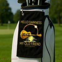 Hello Darkness My Old Friend Funny 2024 Solar Eclipse 4.8.24 Golf Towel thumb 2
