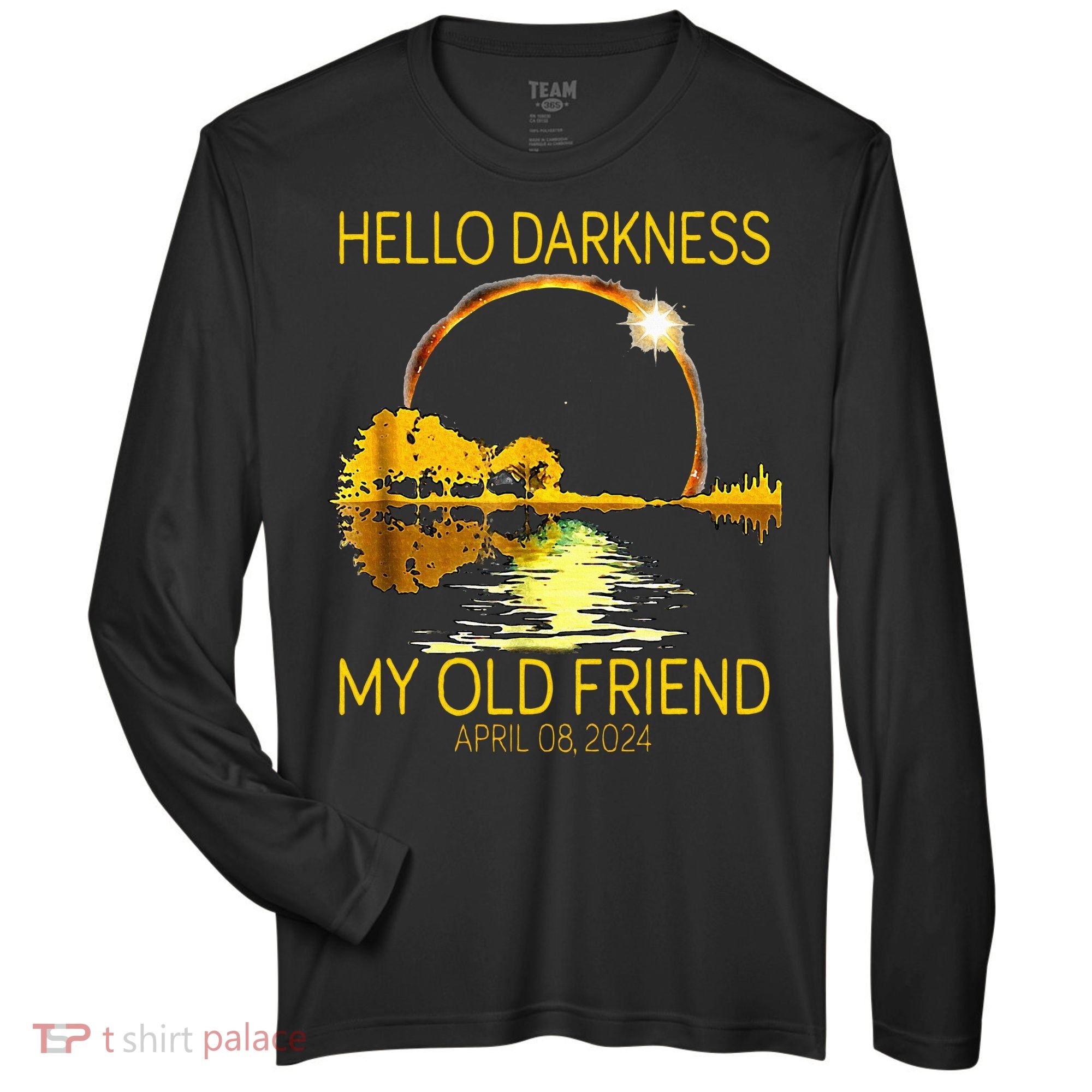 Hello Darkness My Old Friend Funny 2024 Solar Eclipse 4.8.24 Zone Performance Long-Sleeve T-Shirt