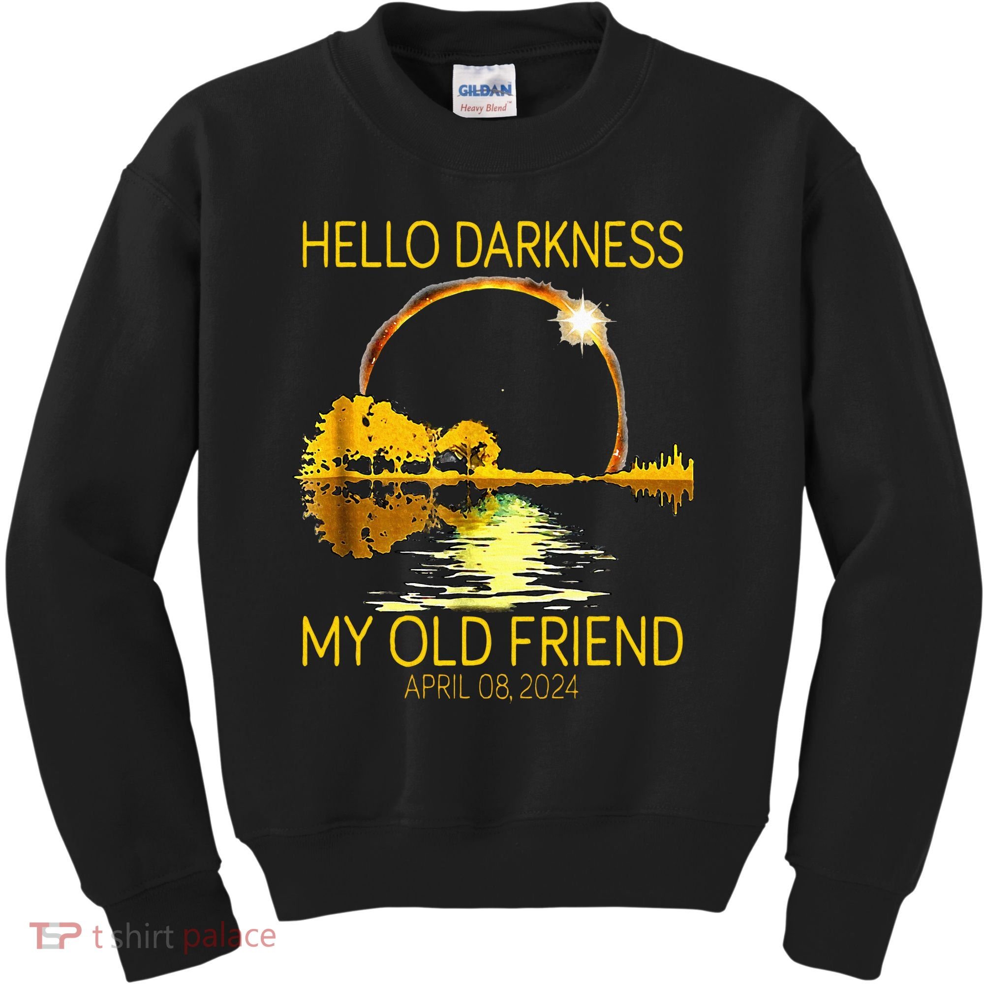 Hello Darkness My Old Friend Funny 2024 Solar Eclipse 4.8.24 Kids Sweatshirt