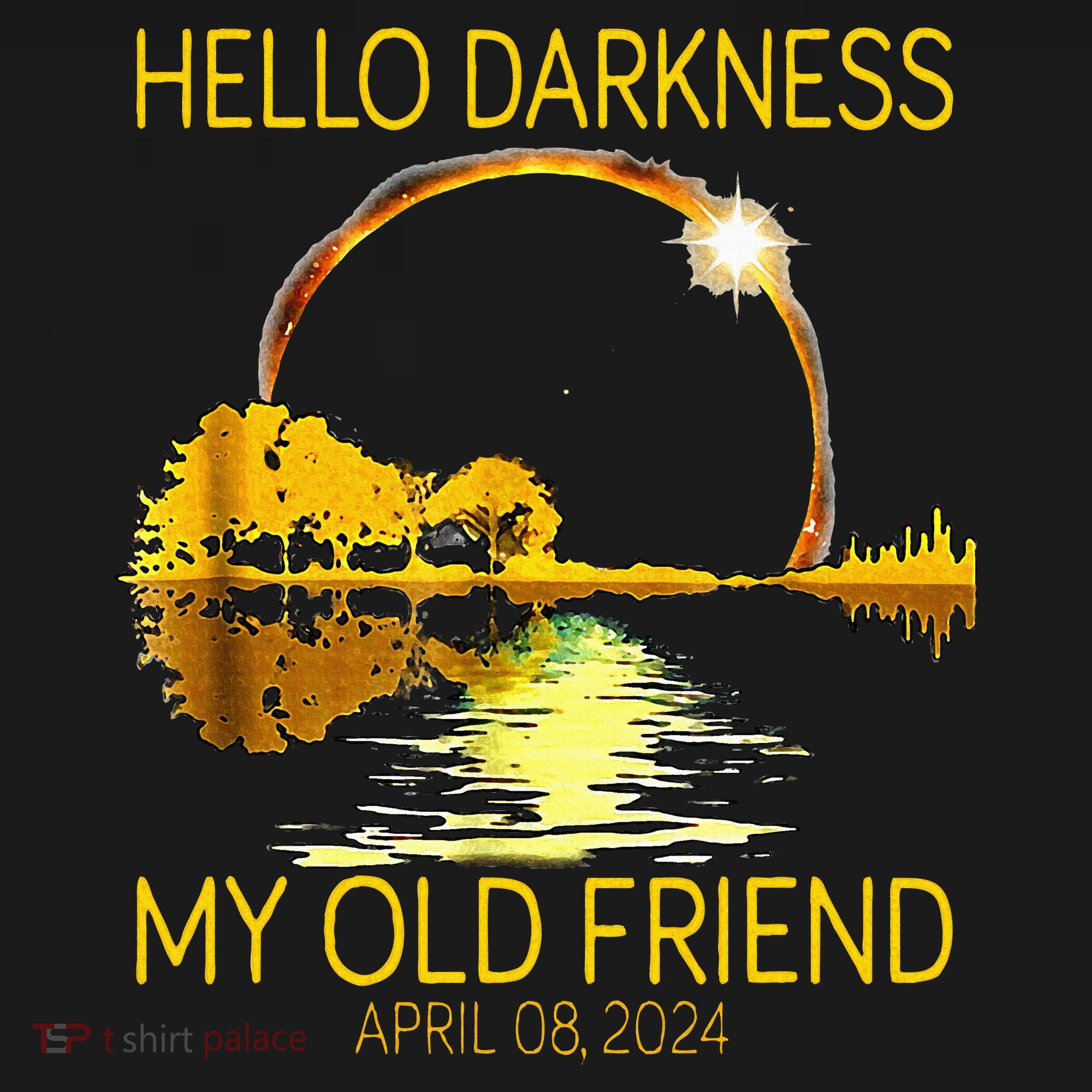 Hello Darkness My Old Friend Funny 2024 Solar Eclipse 4.8.24 Kids Sweatshirt