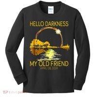 Hello Darkness My Old Friend Funny 2024 Solar Eclipse 4.8.24 Kids Long Sleeve Shirt thumb 0