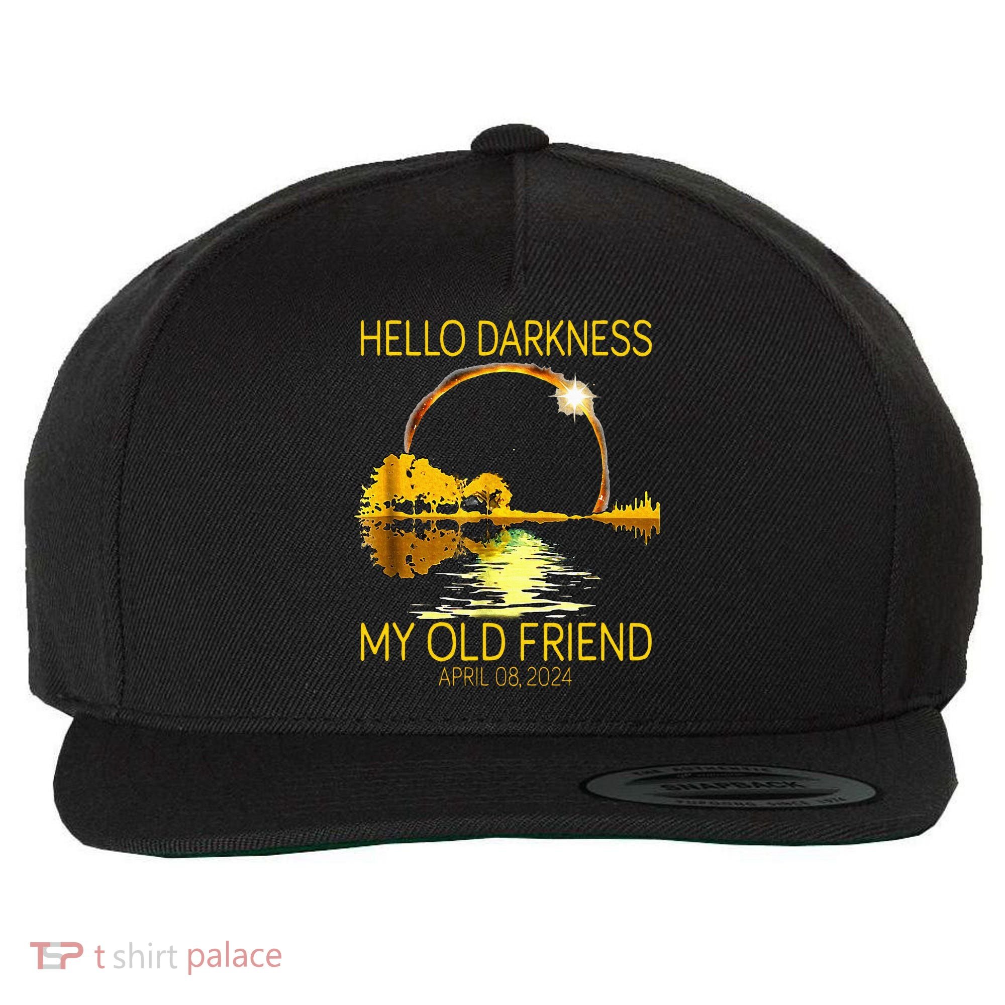 Hello Darkness My Old Friend Funny 2024 Solar Eclipse 4.8.24 Wool Snapback Cap