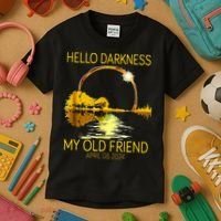 Hello Darkness My Old Friend Funny 2024 Solar Eclipse 4.8.24 Kids T-Shirt thumb 3