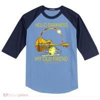 Hello Darkness My Old Friend Funny 2024 Solar Eclipse 4.8.24 Raglan Baseball Sleeve Shirt thumb 0