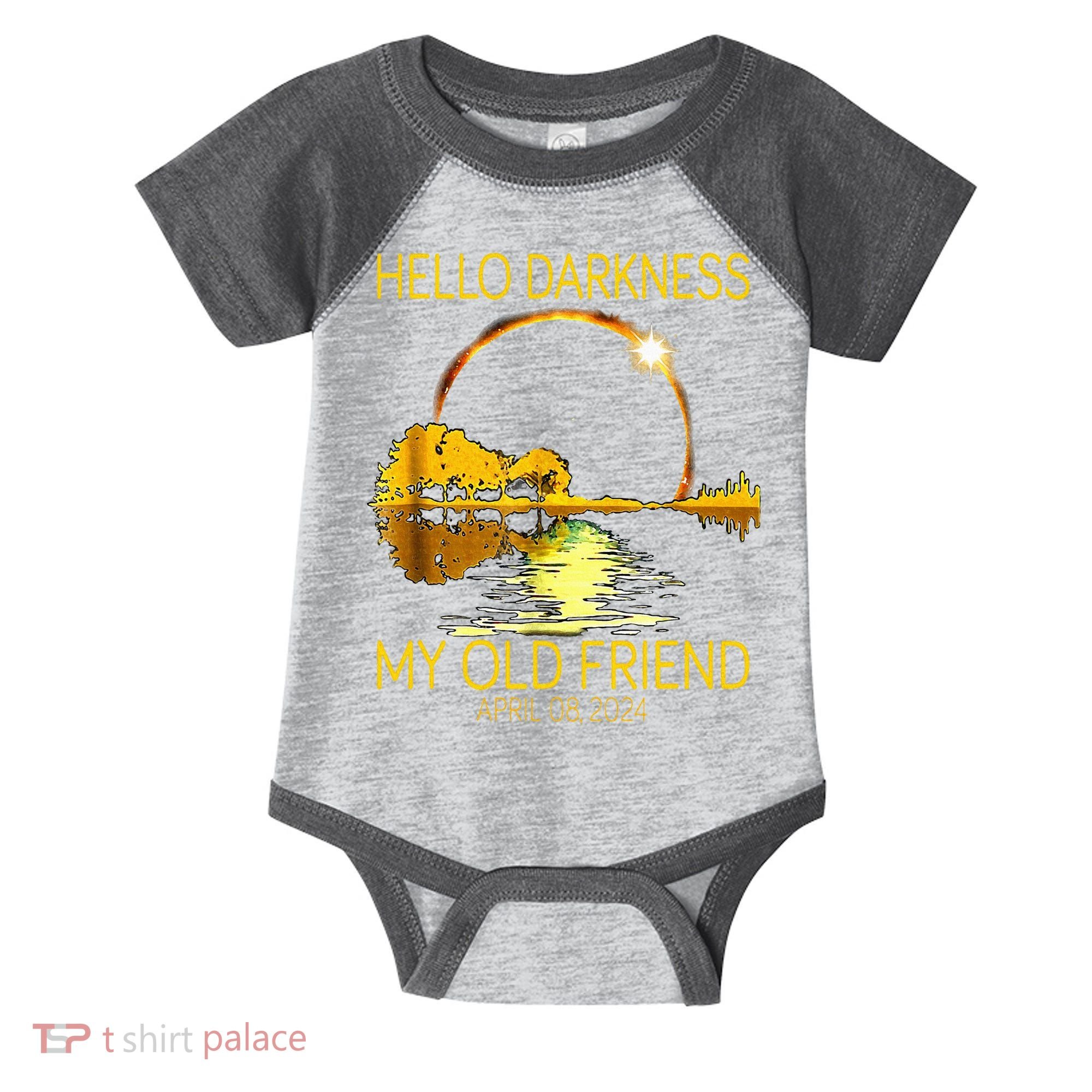 Hello Darkness My Old Friend Funny 2024 Solar Eclipse 4.8.24 Infant Baby Jersey Bodysuit