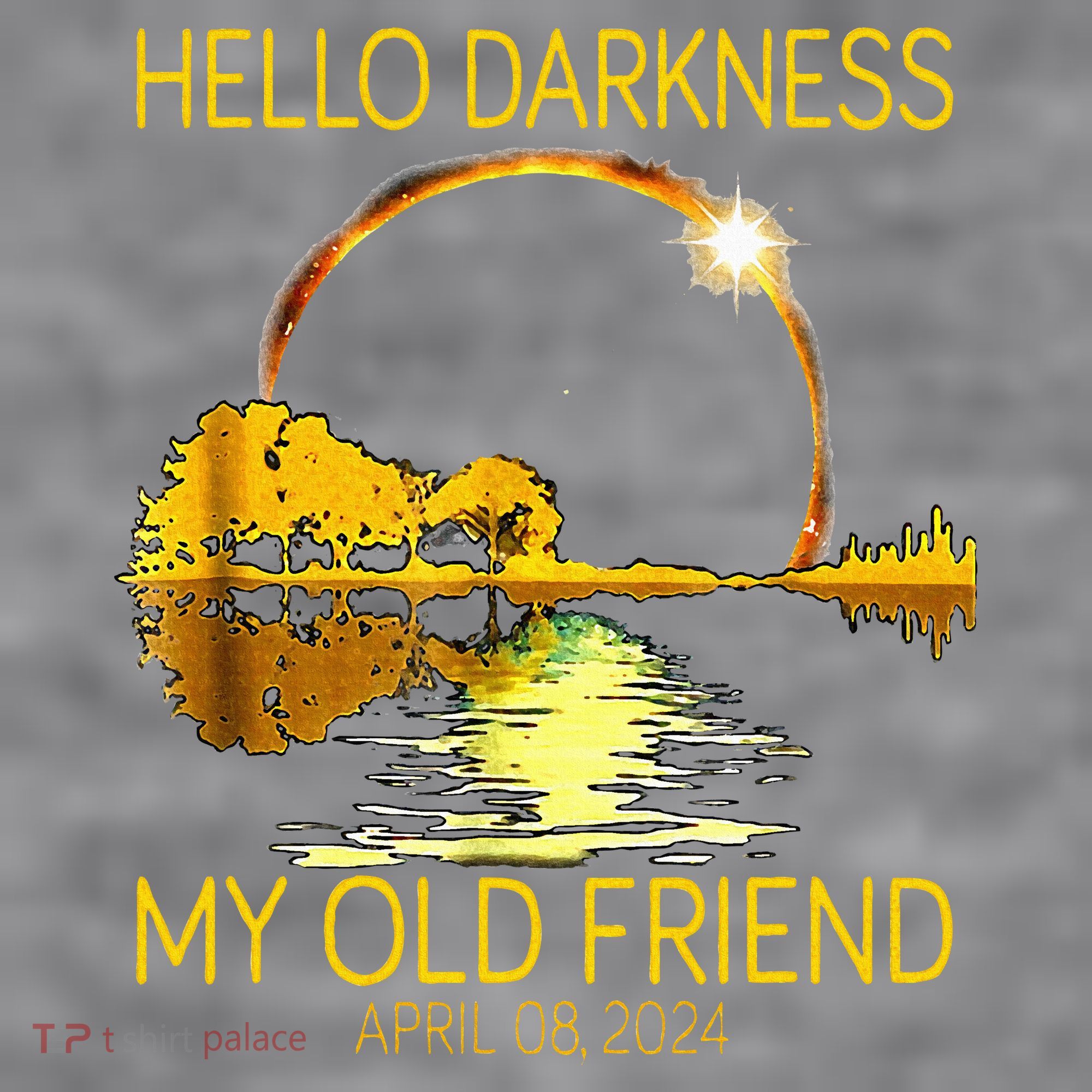 Hello Darkness My Old Friend Funny 2024 Solar Eclipse 4.8.24 Women's Racerback Cropped Tank