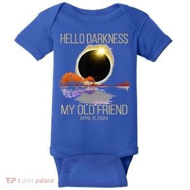 Hello Darkness My Old Friend Solar Eclipse April 08 2024 Baby Bodysuit