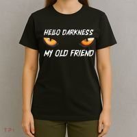 Hello Darkness My Old Friend Halloween Costume Cat T-Shirt thumb 4