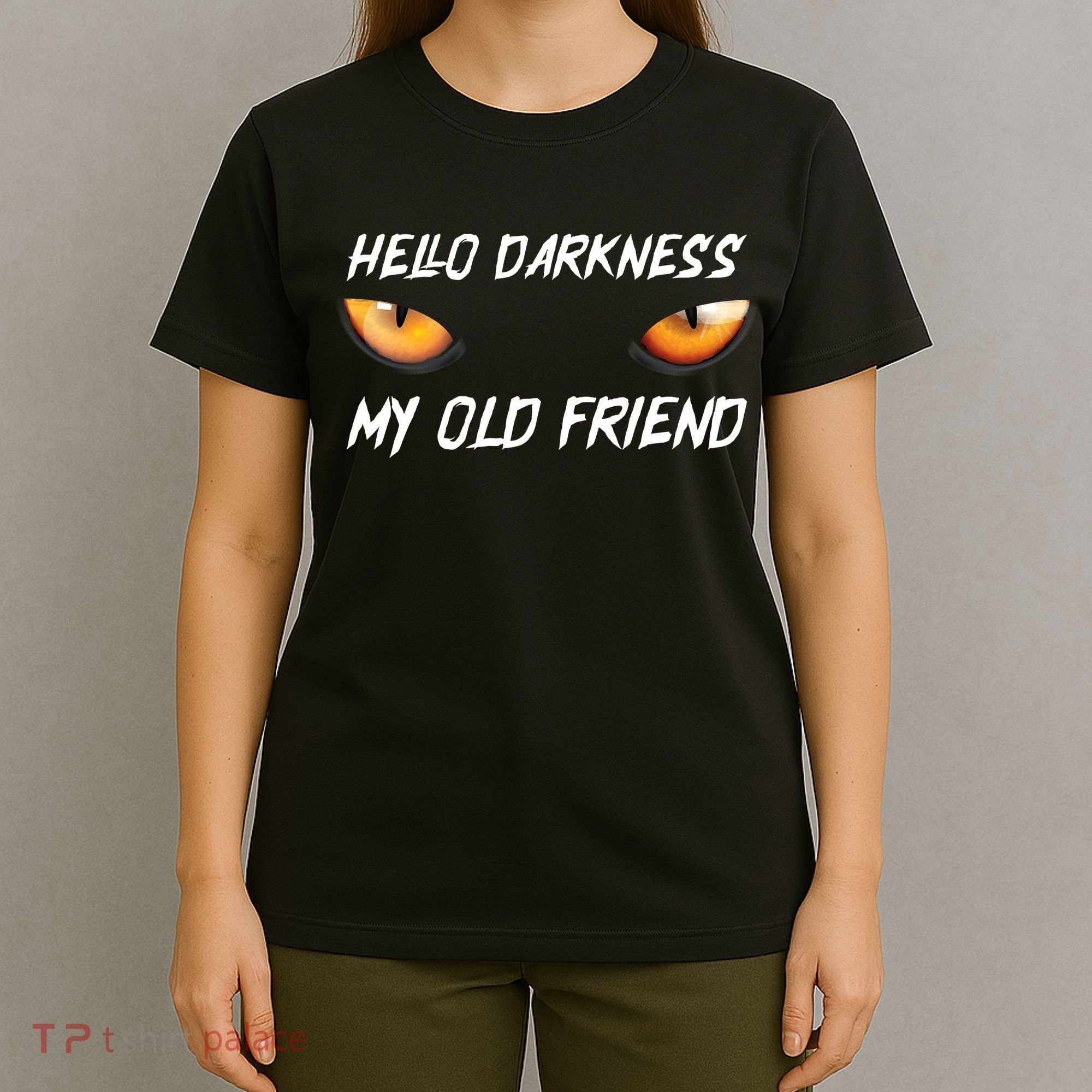 Hello Darkness My Old Friend Halloween Costume Cat T-Shirt