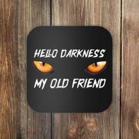 Hello Darkness My Old Friend Halloween Costume Cat Coaster thumb 0