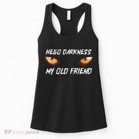 Hello Darkness My Old Friend Halloween Costume Cat Women's Tank Top thumb 0