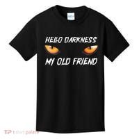 Hello Darkness My Old Friend Halloween Costume Cat Kids T-Shirt thumb 0
