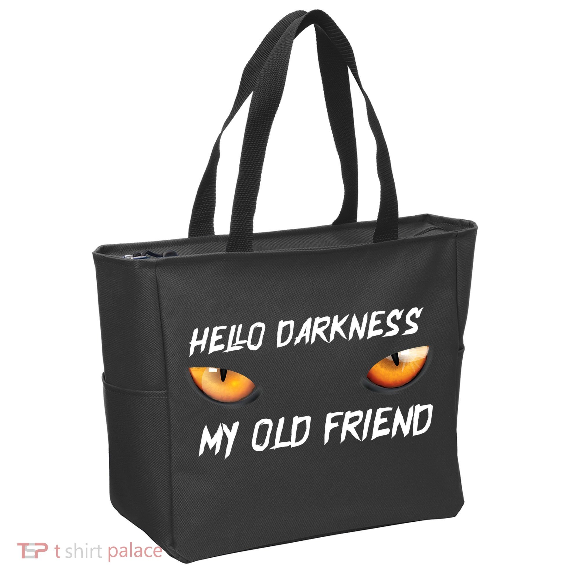 Hello Darkness My Old Friend Halloween Costume Cat Tote Bag