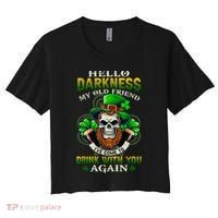 Hello Darkness My Old Friend I’ve Come To Drink With You Again Women's Crop Top Tee thumb 0