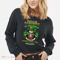 Hello Darkness My Old Friend I’ve Come To Drink With You Again Cropped Pullover Crew thumb 2