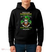 Hello Darkness My Old Friend I’ve Come To Drink With You Again Kids Hoodie thumb 4