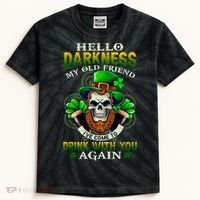 Hello Darkness My Old Friend I’ve Come To Drink With You Again Kids Tie-Dye T-Shirt thumb 0