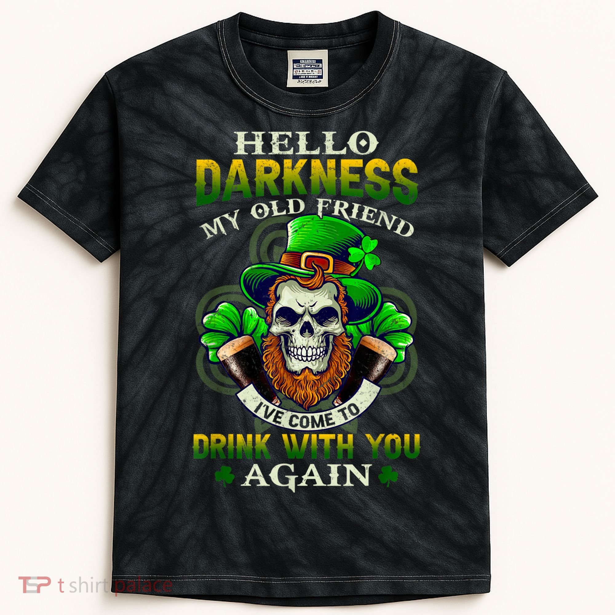 Hello Darkness My Old Friend I’ve Come To Drink With You Again Kids Tie-Dye T-Shirt